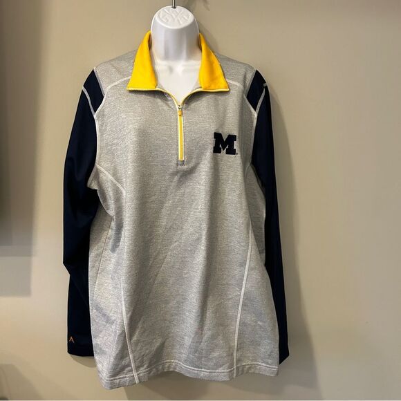 Antigua University of Michigan Wolverines Long Sleeve 1/4 Zip Pullover Sweater L - Picture 1 of 10